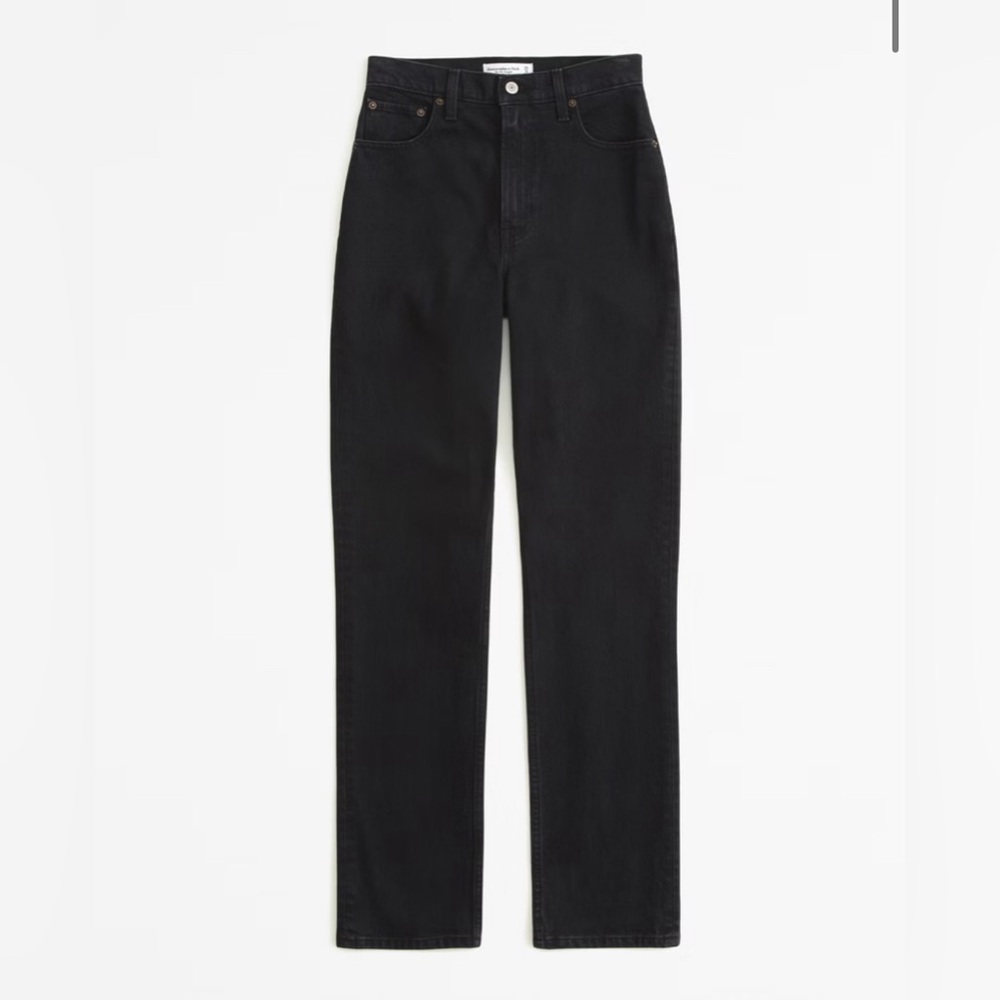 Abercrombie & Fitch Black The 90s Straight Ultra High Rise Jeans - Curve Love